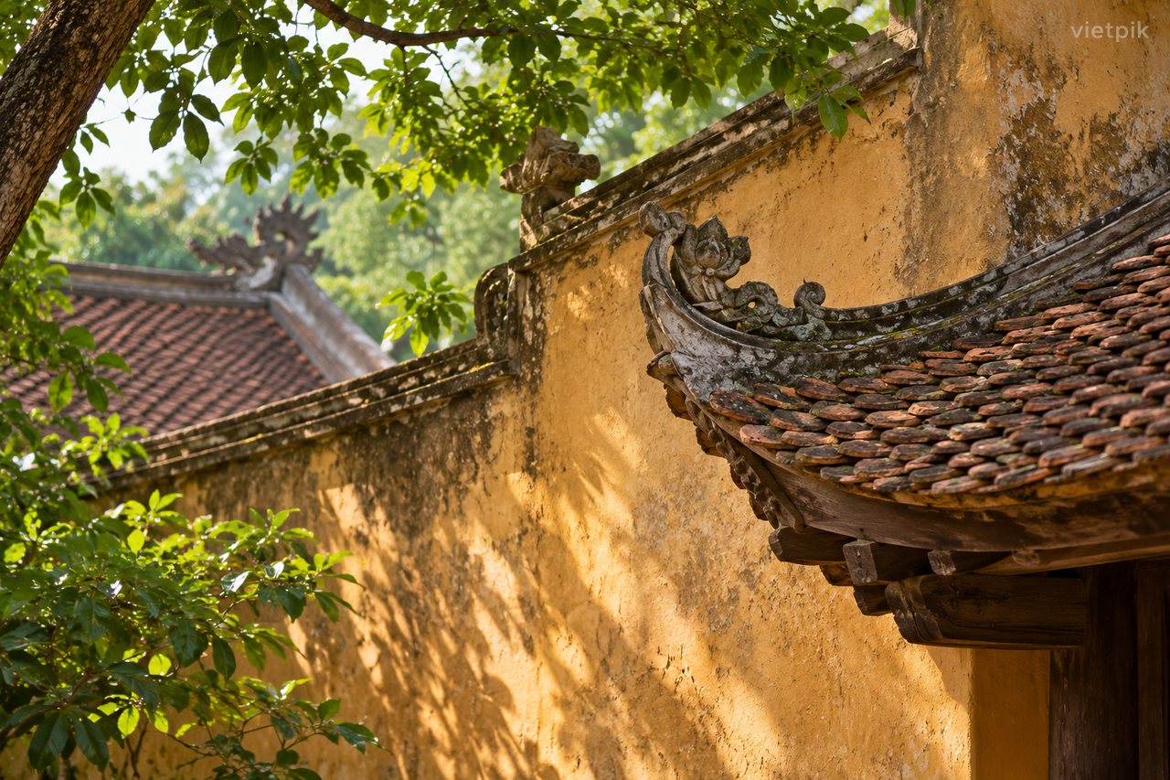 Generic earthen wall and tiled roof texture