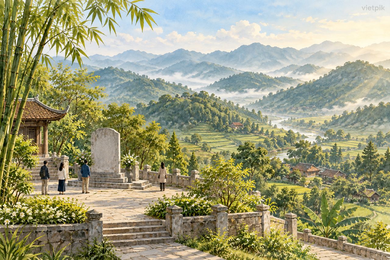 Conceptual upland landscape and remembrance setting