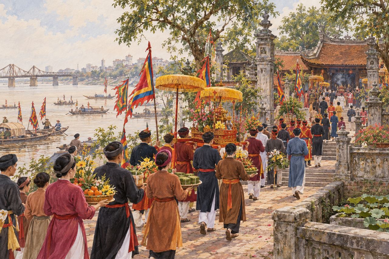 Đồng Nhân Temple Festival: following the river memory of the Trưng Sisters